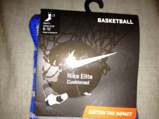 Nike Elite Cushioned Dri Fit Socks Basketball Platinum Blue Grey L 8 