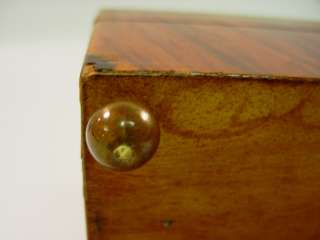Antique Music Box Inlaid Wood Burl Veneer Humidor  