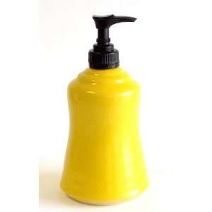  Soap Dispenser  Bright Yellow Glaze   Black Top Kitchen 