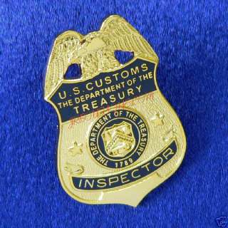 Legacy US U S Customs Inspector Treasury Mini Badge Pin  