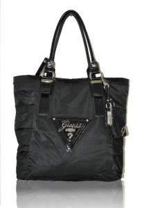 NEW GUESS BY MARCIANO BLACK NYLON AVIATION LIGHTWEIGHT LARGE TOTE 