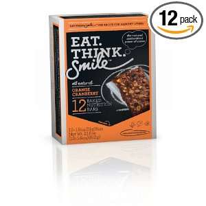 Eat. Think. Smile. Baked Nutrition Bar, Orange Cranberry, 1.8 Ounce 