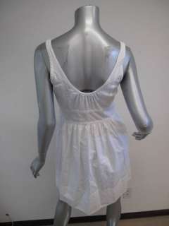 Marc By Marc Jacobs White Swiss Dot 1/2 Button Sleeveless Babydoll 