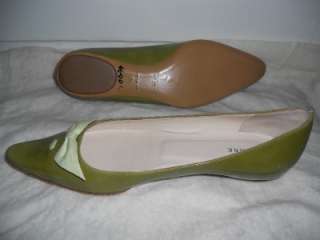 Marc Jacobs Green Leather Mouse Flats Shoes 8.5 9 NEW  