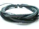 w001 Fine black braided leather bracelet for man/woman  