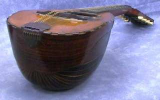 Vintage Mandolin with Case Bowl Back Antique Butterfly Inlay 8 String 