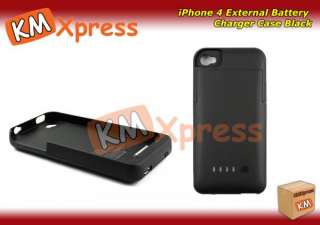   Rechargeable Slim External Battery Charger Case Black For iPhone 4 4G