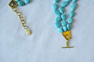 IPPOLITA Turquoise Stone 18K Gold Triple Strand Choker Necklace Womens 