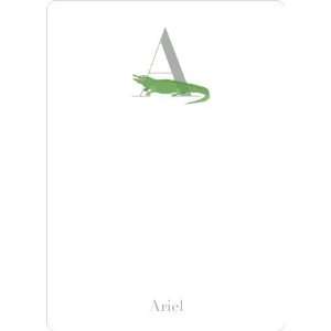   Animals A Alligator Monogram Stationery