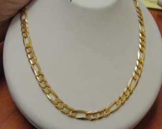 New 10K Yellow Gold Italian Figaro Chain Necklace 22.5g  
