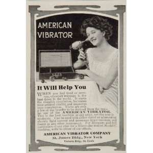  1907 Ad American Vibrator Massage Woman UNUSUAL   Original 
