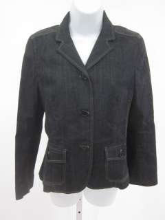 THEORY Dark Wash Denim Button Front Blazer Jacket Sz M  