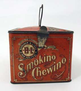 Antique Buchanan & Lyall B&L Just Suits Cut Plug Tobacco Tin Lunch Box 