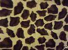 Soft fleece fabric by the yard Brown giraffe print
