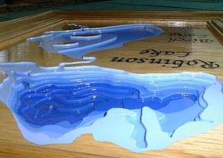 BIG PINE ISLAND LAKE wooden 3 d map wall art carving Kent Co Belding 