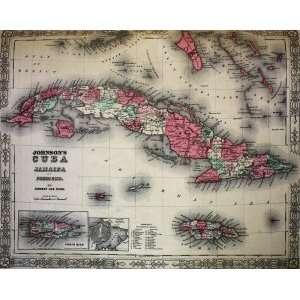  Johnson Map of Cuba (1863)