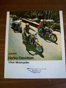 1970s Harley Davidson V Twin Brochure  