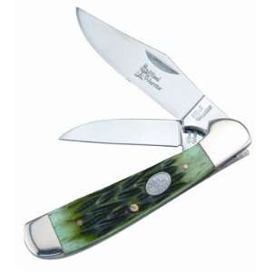 Steel Warrior Pocket Knife LOCKING COPPERHEAD Jade Green Jigged Bone 