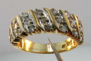 1950 Sparkling .40ctw Genuine Round Cut Diamond 14k 2 Tone Gold Band 