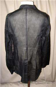 JIL SANDER Black Sheer Cotton Organza Jacket Sz 44; 10  