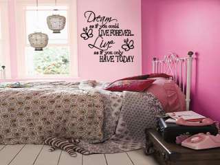 DREAM LIVE Girls Teen Bedroom Vinyl Wall Art Decal  