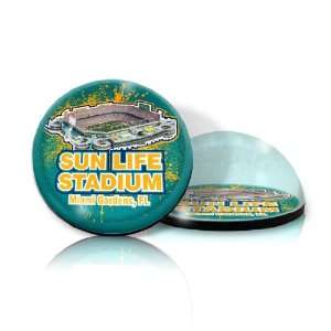   Miami Dolphins Round Crystal Magnetized Paperweight