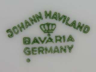 Johann Haviland Bavaria Germany Blue Garland Dinner Plate Silver Trim 