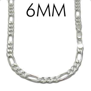 Sterling Silver FIGARO LINK chain necklace 6mm 150  