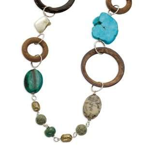   FW Cult. Pearl/Turquoise/Jasper/Mother of Pearl Necklace Jewelry