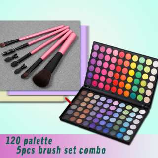 New Pro 120 Color Matte Shimmer Eye Shadow Palette make up 5# + 5 pcs 