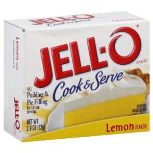 Jell o Cook & Serve Pudding & Pie Filling Lemon Flavor 2.9 Oz 12 Packs 