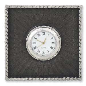  Grey Enameled Jeweltone Clock Jewelry