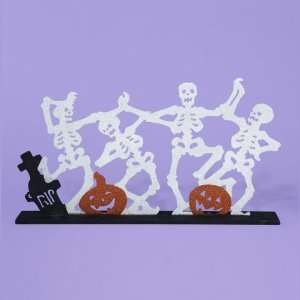  Pack of 2 Happy Halloween Wooden Dancing Skeletons 