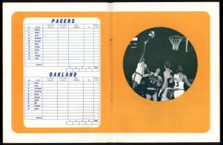 1968 69 ABA Championship Program Pacers Oakland Oaks  