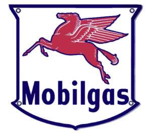 MOBILGAS PEGASUS SHIELD STEEL SIGN  