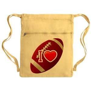  Messenger Bag Sack Pack Yellow I Love Football Everything 