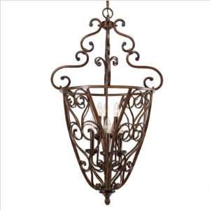  Golden Lighting   4002 CG6 RSB   Loretto Foyer Pendant in 