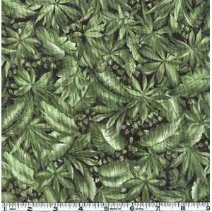  45 Wide Jungle Fever Foliage Green Fabric By The Yard 