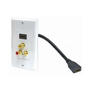Steren HDMI PIGTAIL 3RCAJACK WALLPLATE WHITE (Home Automation / Wall 