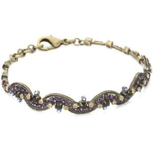   Simply Divine Elegant Crystal Wave Goldtone Bracelet Jewelry