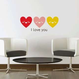 Smile set I love you WALL DECOR DECAL MURAL STICKER REMOVABLE VINYL