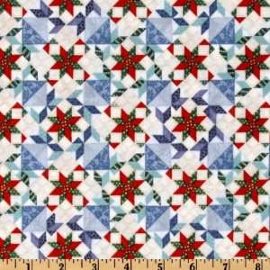  44 Wide Christmas Quilts LeMoyne Star Blue Fabric By The 