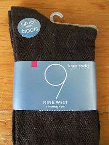 Nine West Designer Brown Knee Socks Size 6 10 1/2   New with Original 