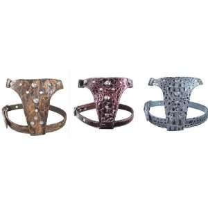  Full Crystals Faux Leather Dog Harness