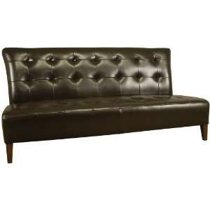    Beverly Mocha Bicast Leather Armless Sofa