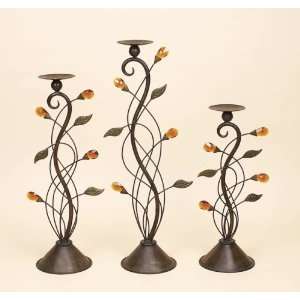   CANDLE HOLDER with a Swirl and Leafs Design