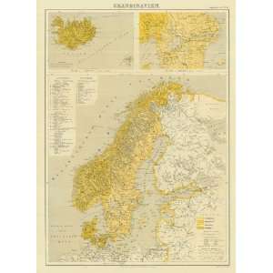  Lange 1870 Antique Map of Scandinavia