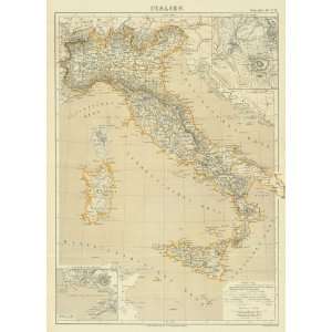  Lange 1870 Antique Map of Italy