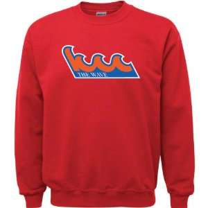 Kingsborough Community College Wave Red Youth Logo Crewneck Sweatshirt