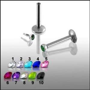    SS with Steel Charm Flatback Labret Body Piercing Jewelry Jewelry